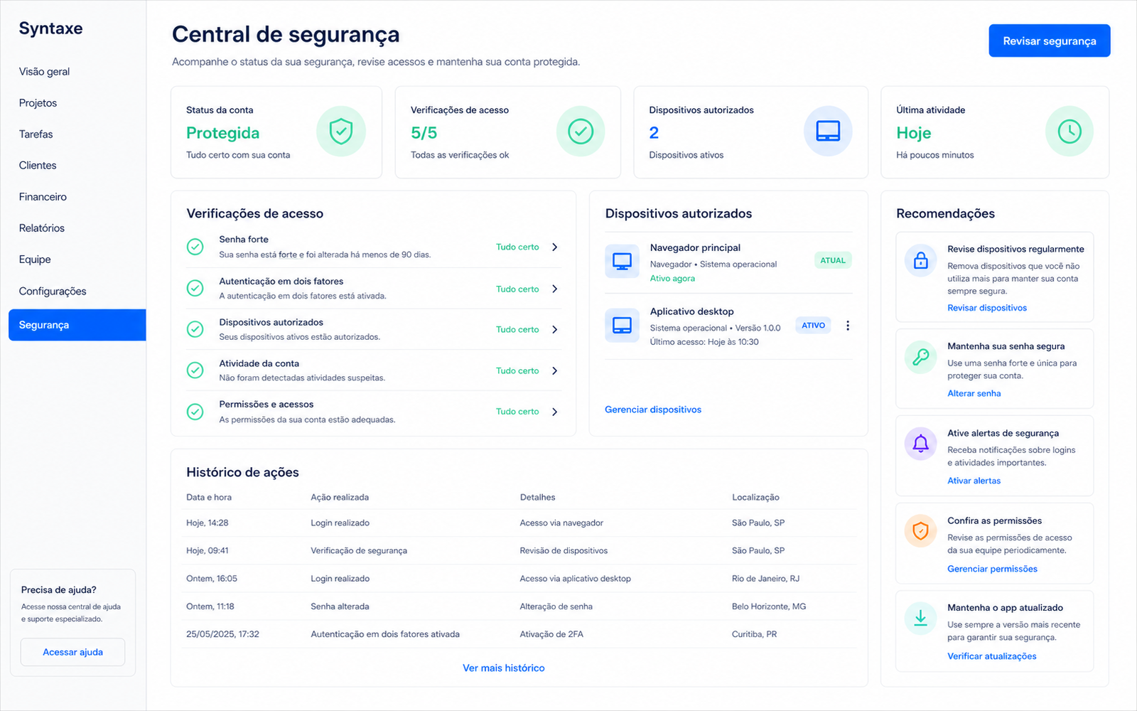 Ambiente isolado e token com escopo