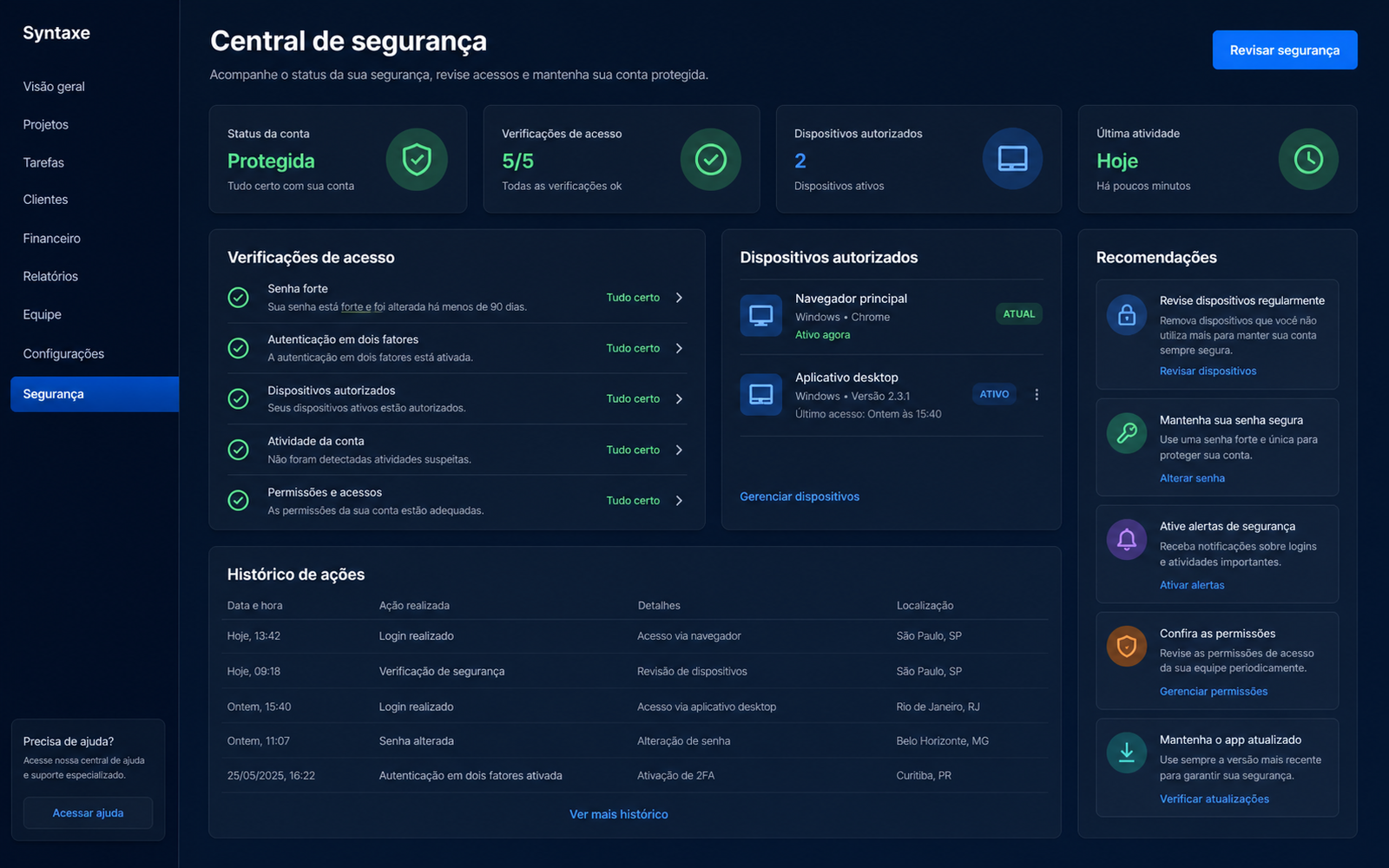 Ambiente isolado e token com escopo